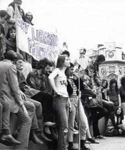 Picture of Gay Liberation Front members demonstrating in central London in the early 1970s
